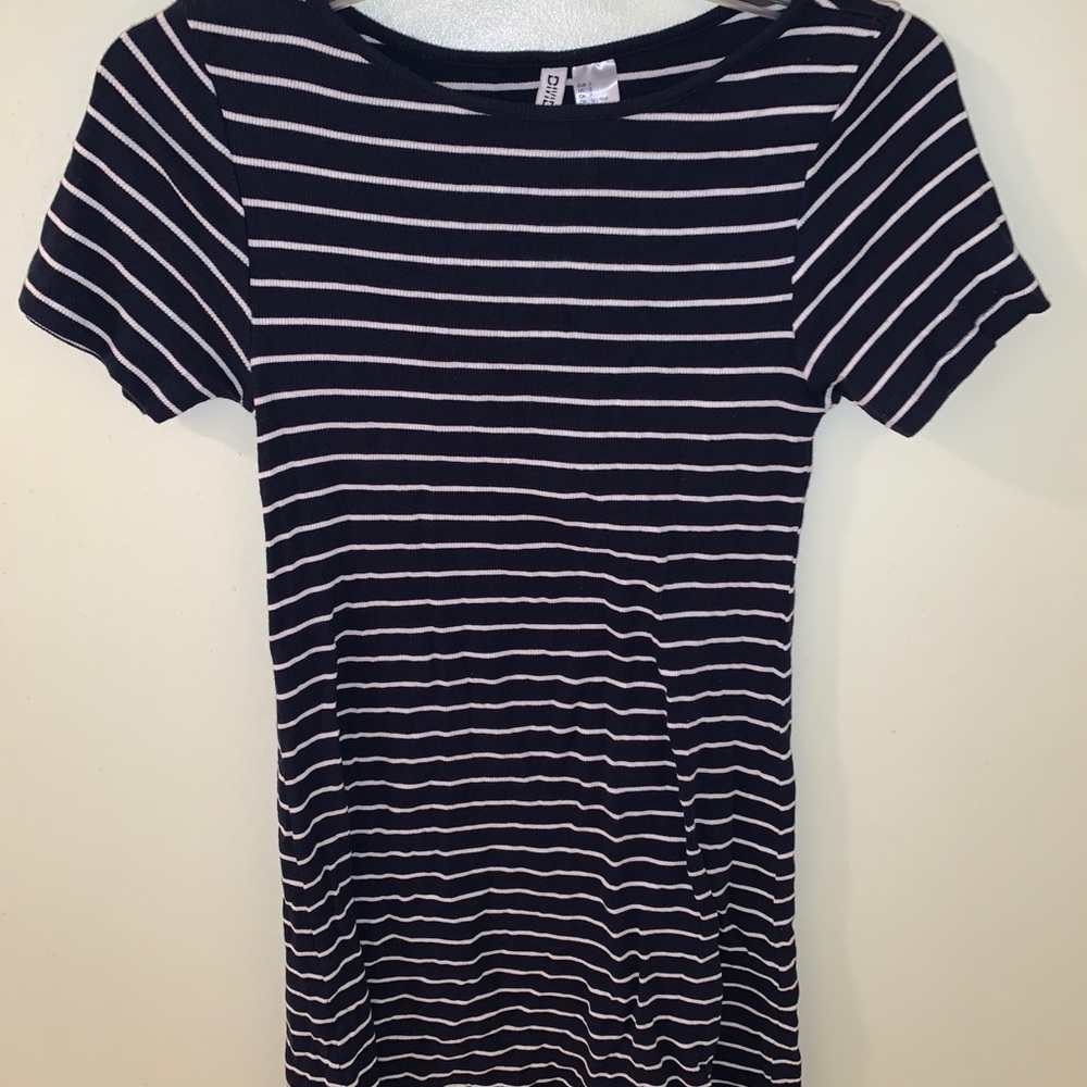 striped t shirt dress